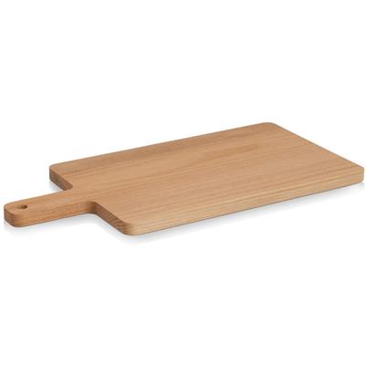 Servierbrett ZELLER PRESENT "Schneide-/Servierbrett mit Griff, Eiche", braun (hellbraun), B:26cm H:1,9cm L:53cm, Massivholz, Schneidebretter, Schneidebrett, natürliches Material