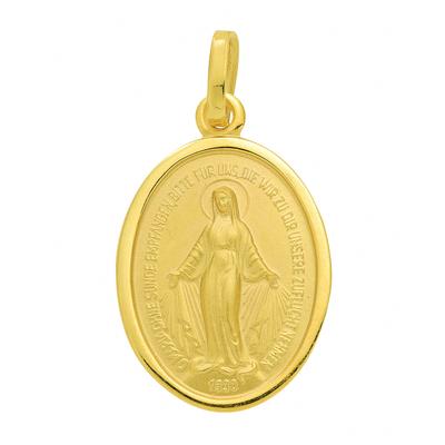 Kettenanhänger ADELIA´S "Medaille Milagrosa 585 Gold ( 14K )", gold, Schmuckanhänger, Damen, Gold, Kettenanhänger, Goldanhänger Milagrosa