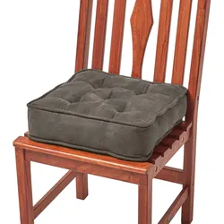 SITZKISSEN taupe-grau 40/40/10 cm – Stuhlkissen Velours