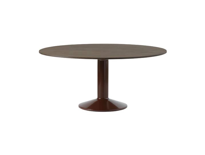 Muuto Table à pied central Midst Dark oiled oak-dark red, Ø160 cm