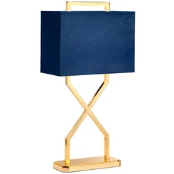 Tischleuchte Schreibtischlampe Beistelllampe Stahl Gold H 67,8cm Wohnzimmerlampe