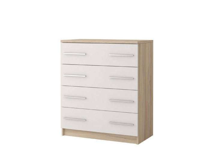 MOEBLO Kommode Marsala II 4s (Sideboard Wohnzimmer Kommode Schlafzimmer, Komodenschrank, Highboard, modischen silbernen Griffe), (BxHxT):80x93x40cm