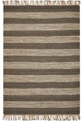 KAS Rugs Natural Horizons Casual Striped Hand-woven Jute Rug