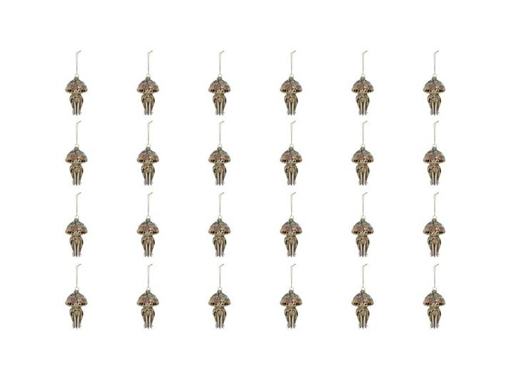 Weihnachtskugeln 24er-Set Form Qualle - Farbe: gold - Material: Glas - 1376