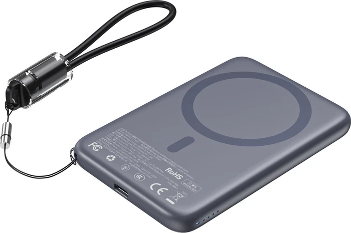 ChoeTech CCC Certified 5000mAh Ultra Thin Magnetic Power Bank Grey