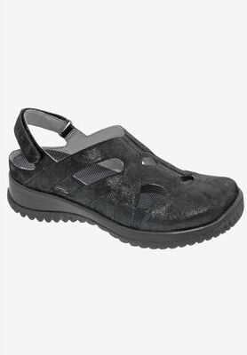 Extra Wide Width Women's Drew Smiles Flats by Drew in Black Leather (Size 6 WW)