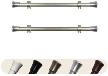 InStyleDesign 5/8 inch Side Curtain Rod 12-20 inch long (Set of 2)