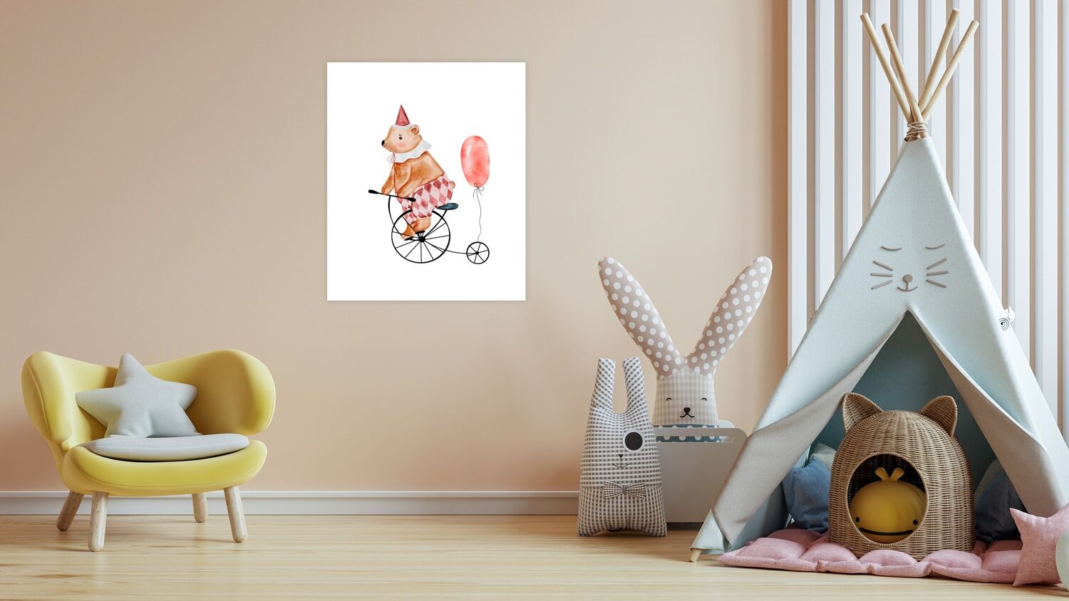 Bild mit Rahmen LÜTTENHÜTT "oder Poster, Bär mit Luftballon", bunt (farbe bild(er): bunt), B:40cm H:50cm T:0,2cm, Papier, Bilder, Bild mit Rahmen, HD Premium Druck farbe bild(er): bunt B/H/T: 40cm x 50cm x 0,2cm, Bär Fahrräder Fantasy Karneval Luftballon 