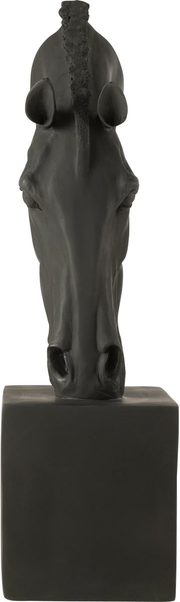 J-Line Decoratie Paard Op Voet Magnesiumoxide - Zwart - Large