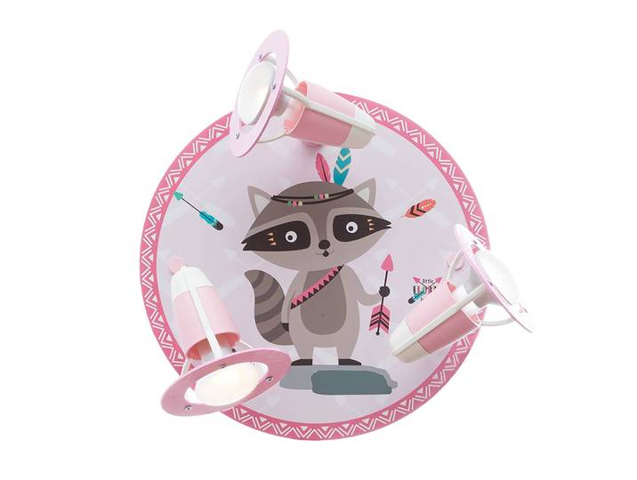 Plafonnier Waschbär Oskar Rose foncé/Rose foncé Bouleau massif, plaxé 30 x 30 x 20cm