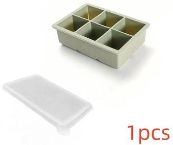 Uplift Essentials Premium Stackable Large Square Ice Cube Tray With Spill Proof Lid green