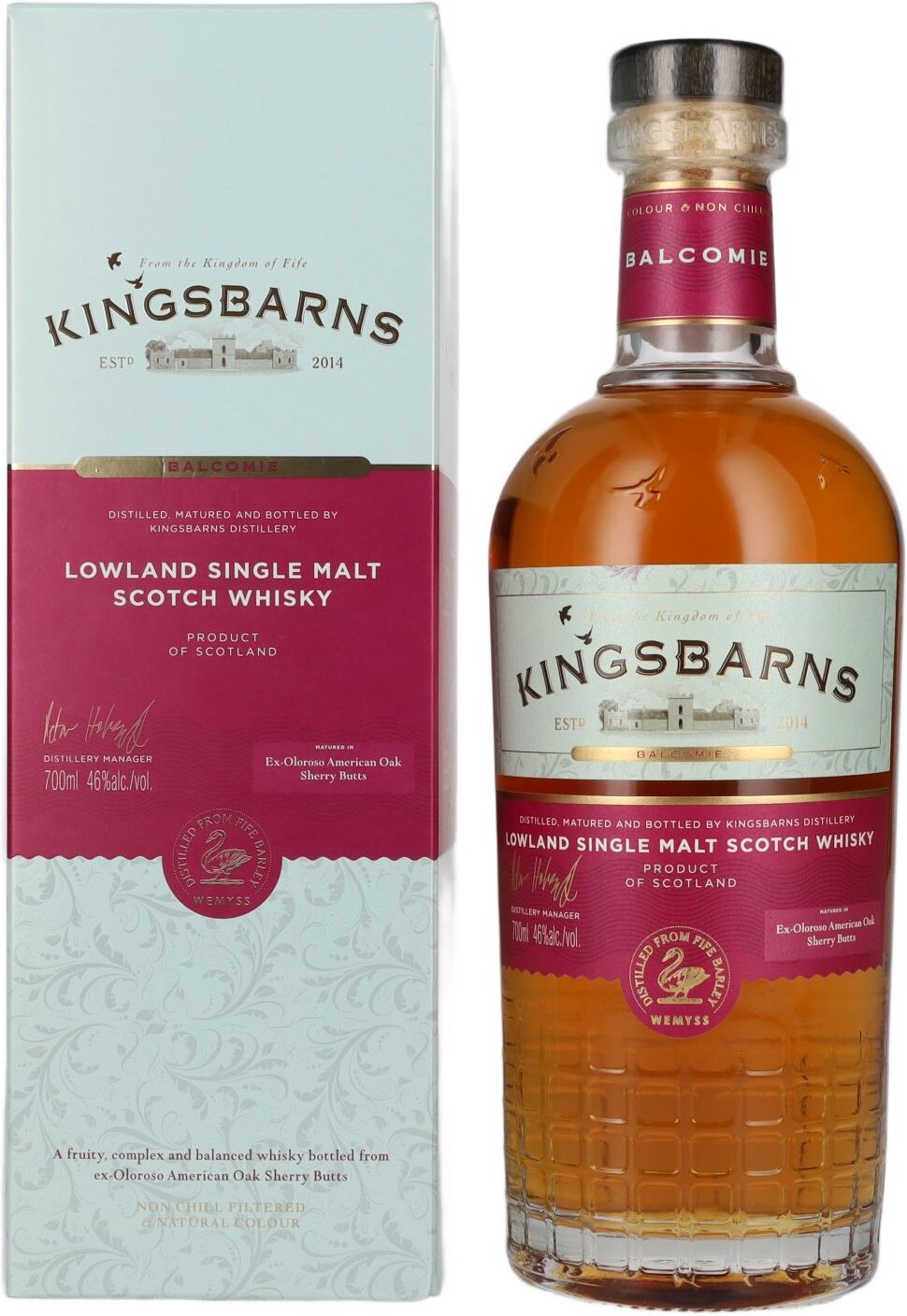 Kingsbarns BALCOMIE Lowland Single Malt Scotch Whisky 46% Vol. 0,7l in Geschenkbox