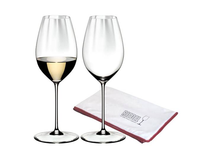 Riedel Sauvignon Blanc Gläser Inkl. Poliertuch Performance transparent 440 ml 2er Set, Transparent, Glas, Gläser, Weingläser