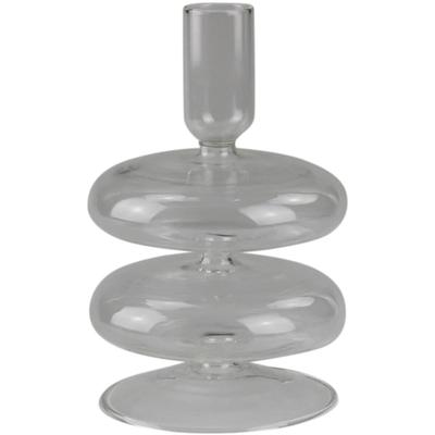 Kerzenständer AM DESIGN "aus klarem Glas", transparent (klar), B:10cm H:16cm, Glas, Kerzenhalter, zeitlos und vielseitig einsetzbar