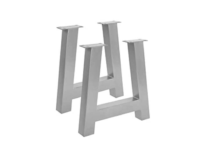 SAM Tischgestell in A-Form 2er Set, Roheisen lackiert, Silber, 70x10x74 cm A-Gestell aus Metall für Holztische, Gestell für DIY-Projekte