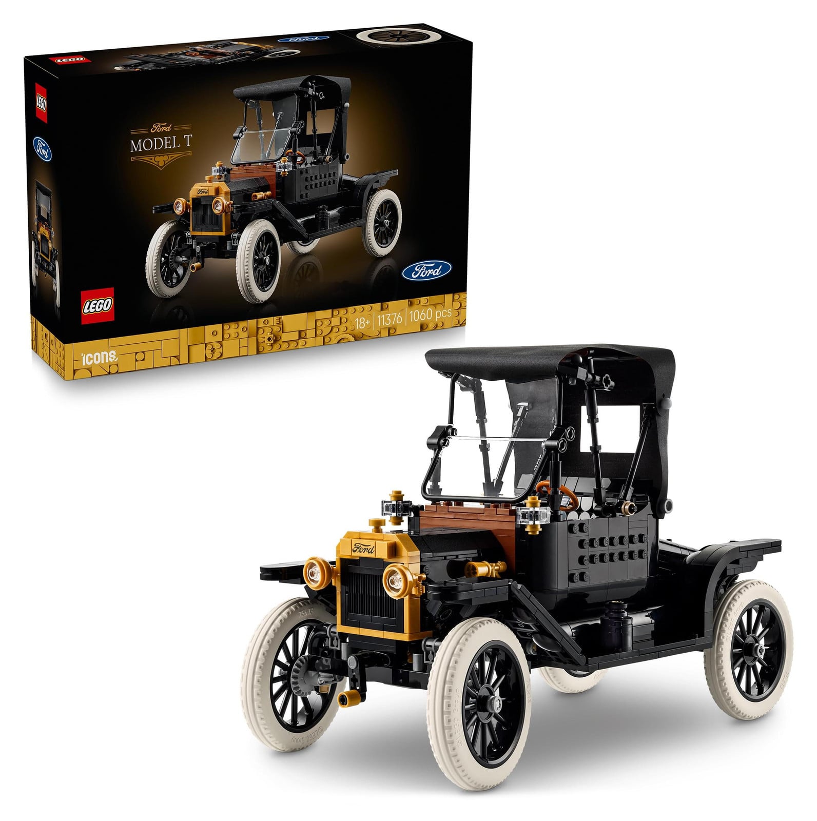 LEGO Icons Ford Model T 11376 Klassieke Auto Bouwset 1060 Stukken