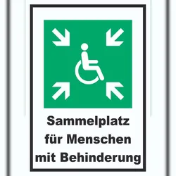 HB-Druck Sammelplatz für Menschen mit Behinderung A0 (841x1189mm) Schild
