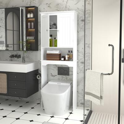 Ostweer Over The Toilet Storage Cabinet, Bathroom Shelf Over Toilet, Bathroom Storage Cabinet Organizer with Open Shelf