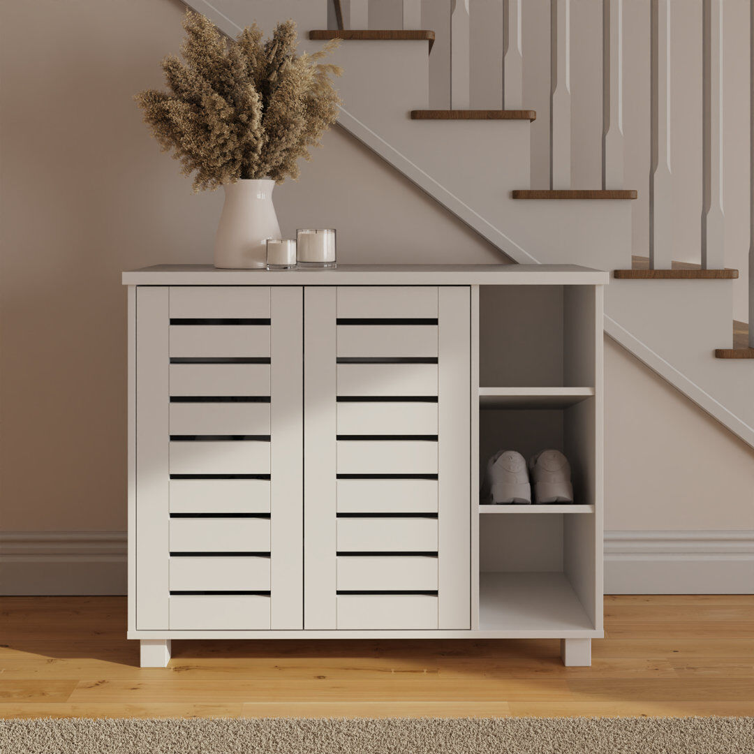 Fairmont Park 15 Pair Shoe Storage Cabinet White 15