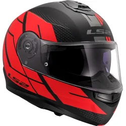 LS2 FF908 Strobe II Code, Klapphelm - Matt Schwarz/Rot - L