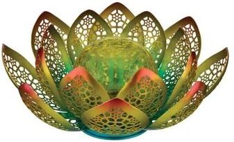 Regal Art & Gift 4.25 Inch Floral Solar Decor - Orange Yellow