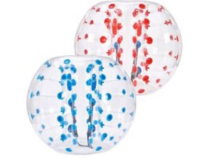 VEVOR Aufblasbarer Bump Ball Bumper Stoßball 2 Stk. 1,2 m x 1,03 m, Menschlicher Kollisionsball, PVC-Körperblasen-Bounce-Ball für Outdoor-Aktivitäten, Rote + Blaue Punkte Aufblasbar Bumper Ball