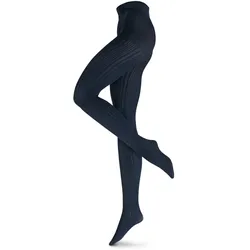 Tchibo - Gemusterte Feinstrumpfhose - Damen - Gr. S - dunkelblau/gestreift