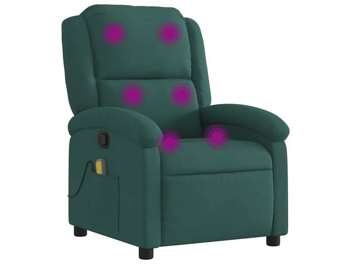 vidaXL Sessel Massage-Relaxsessel, dunkelgrüner Samt (1-St)