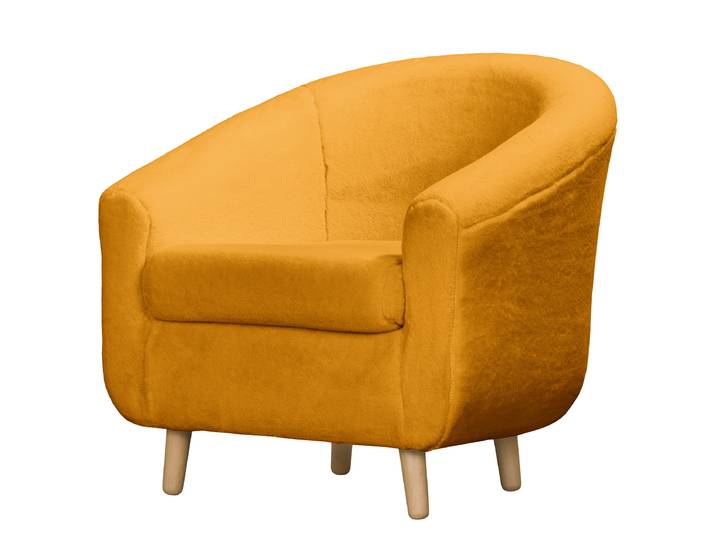 Sessel Gelb Kunstfell Laci 74 x 74 x 70cm