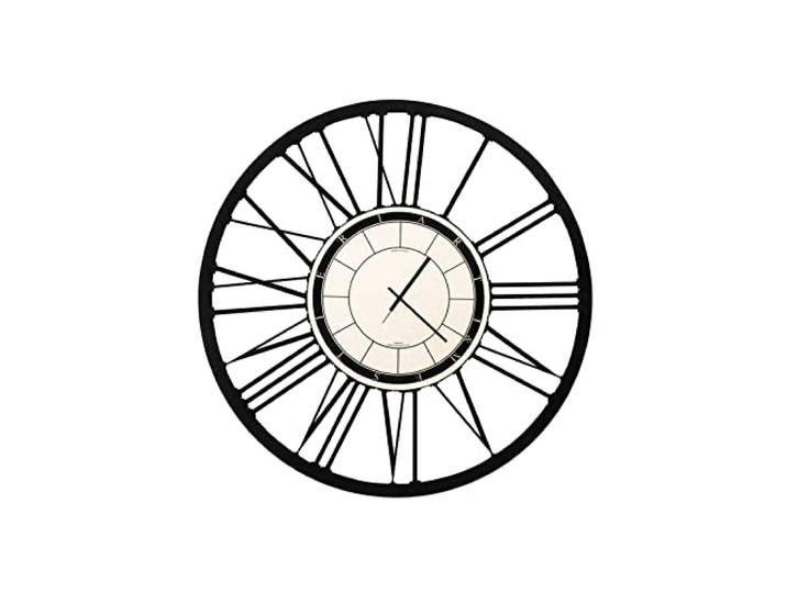 Arti & Mestieri Horloge Murale Classique Big Petite au Design Particulier Minimal avec de Grands Chiffres Romains\, Design 100% fabriqué en Italie\, en Fer\, diamètre 50 cm (Noir)