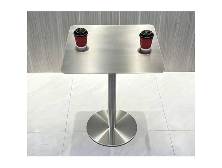 LIHDNGXM Moderner minimalistischer runder Beistelltisch aus Edelstahl, vielseitiger Bistro-Bartisch für Wohnzimmer, Café, Bar und Restaurant(Square,70cm)