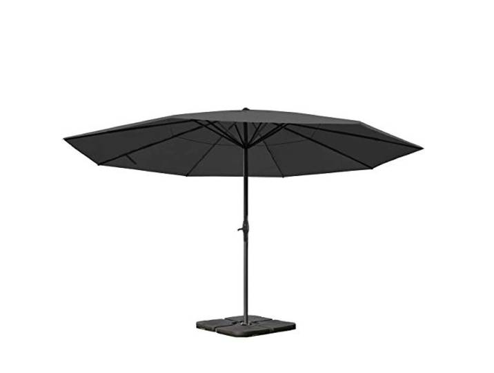 Mendler Sonnenschirm Meran Pro-AM ohne Volant mit Ständer - anthrazit Gastronomie Marktschirm, Ø 5m, Polyester/Alu, 28kg