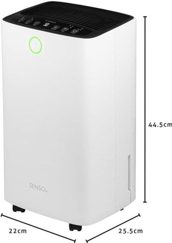 Tragbarer Luftentfeuchter - Kapazität: 12 Liter pro 24 Stunden - Leistung: 185 Watt - Material: Kunststoff - Farbe: Weiß - Geeignet für Wohnzimmer und Schlafzimmer