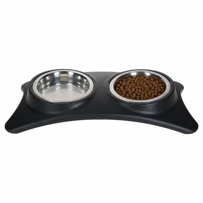 TONI 2er Set Futter- & Wassernapf mit Halterung aus Edelstahl & Kunststoff – A12650550*****Standort: Teile-Regal 1