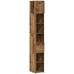 Helloshop26 - Moderner vertikaler Aufbewahrungsschrank 30 x 42,5 x 225 cm großer Stauraum klare Linien Antikholz-Optik 02_0056005