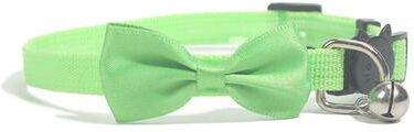 Inspired Living Elegant Bow Bell Adjustable Cat Collar Cute Cat Collar With Bell For Stylish Pets fluorescent Green