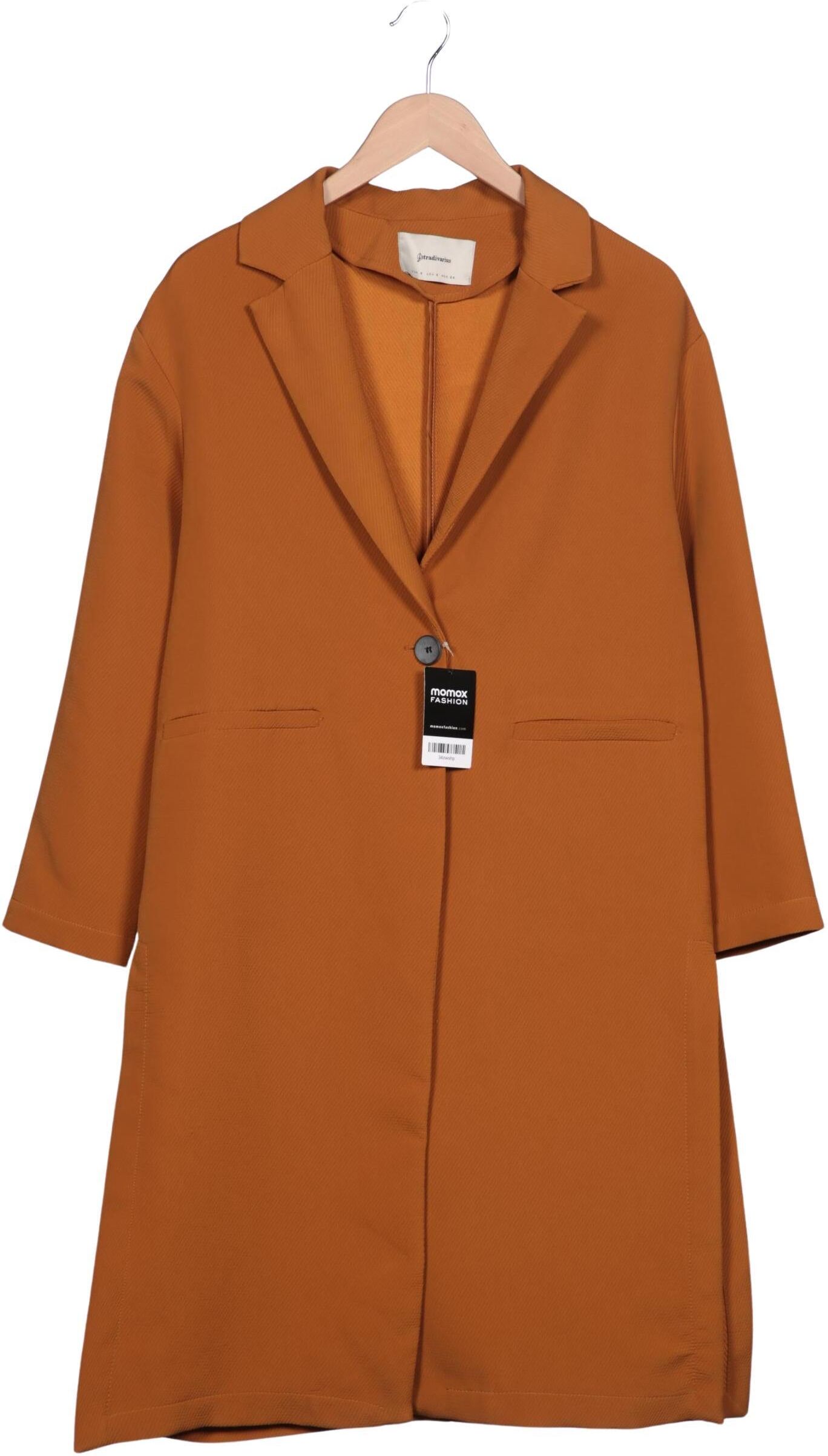 Stradivarius Damen Mantel, Orange, Gr. S, Synthetik - Second Hand