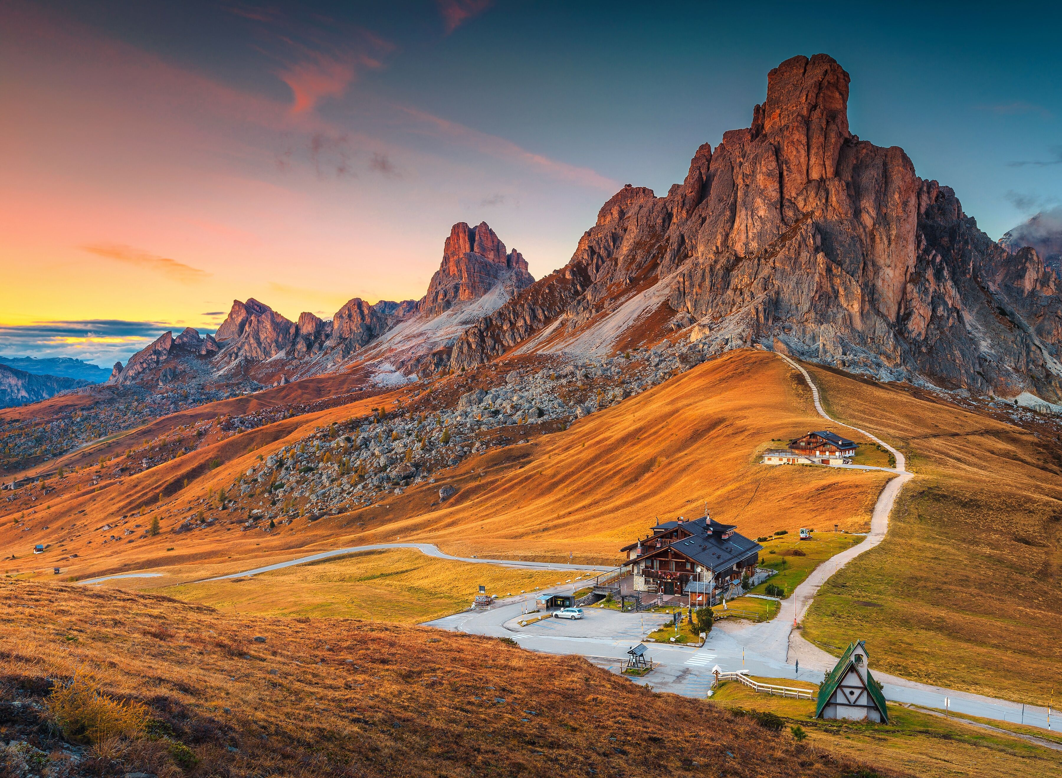Papermoon "Alpine Pass Dolomites" glatt bunt B/L: 1,5m x 1,11m, Bahnen: 7 Stk.