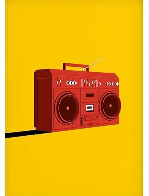 Uplifted Finds Pop Art Retro 80s Cassette Tape Music Canvas Vintage Wall Decoration 20 X 30 Cm Unframed b