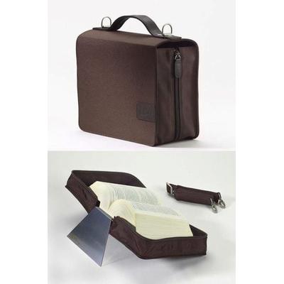 Buchhüllen-Tasche Nylon / Leder / braun, von , Barth & Bauer