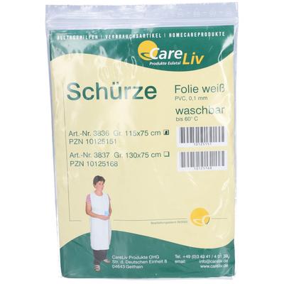 Schürze waschbar Folie 75x115 cm weiß 1 St