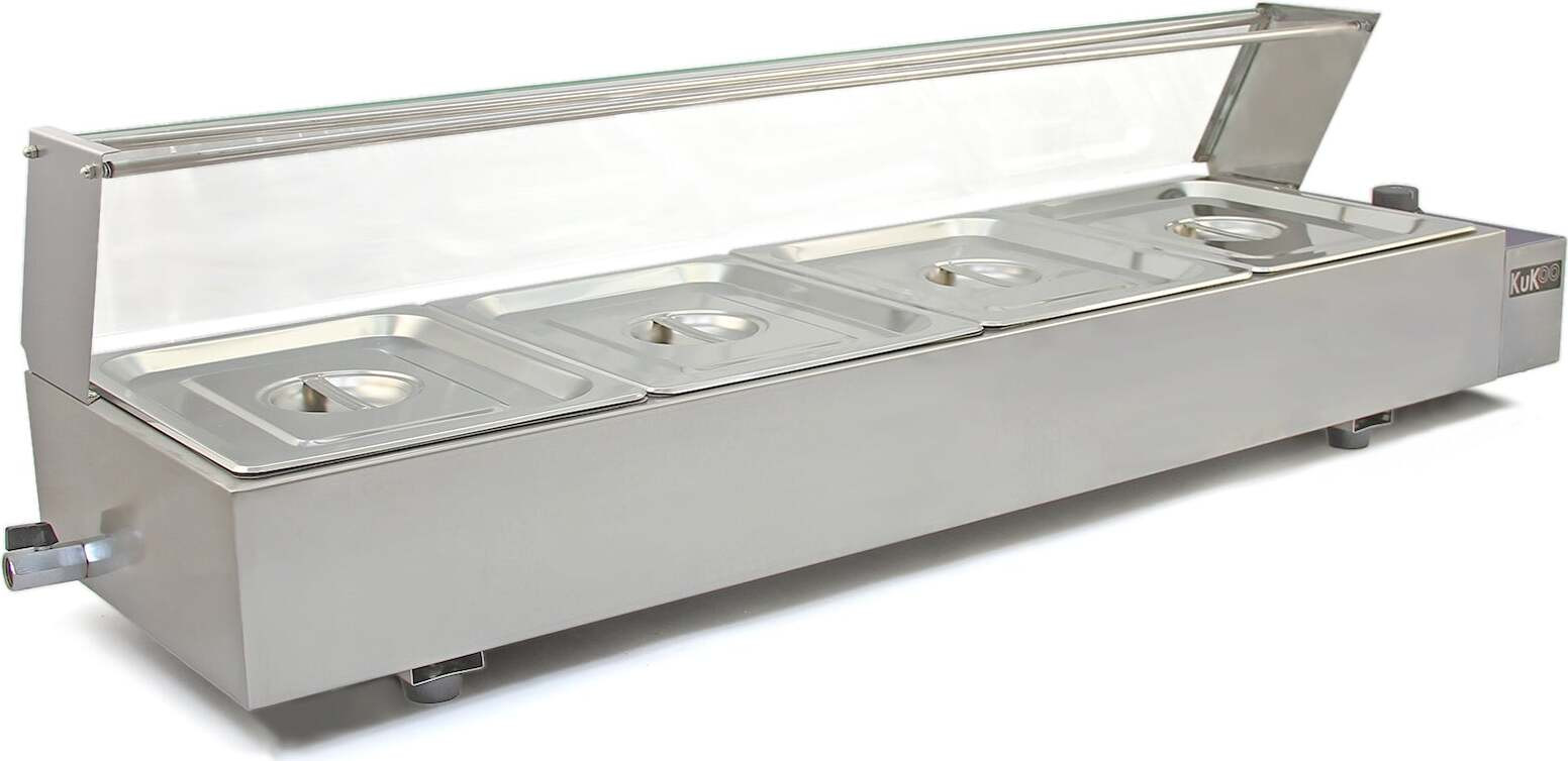Kukoo Gastro Bain-marie van roestvrij staal model 4 GN van Monster Shop