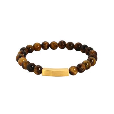 Armband LADY, braun (braun, braun), Armbänder, Damen, Edelstahl Glas, Edelstahl, Glas, Armband