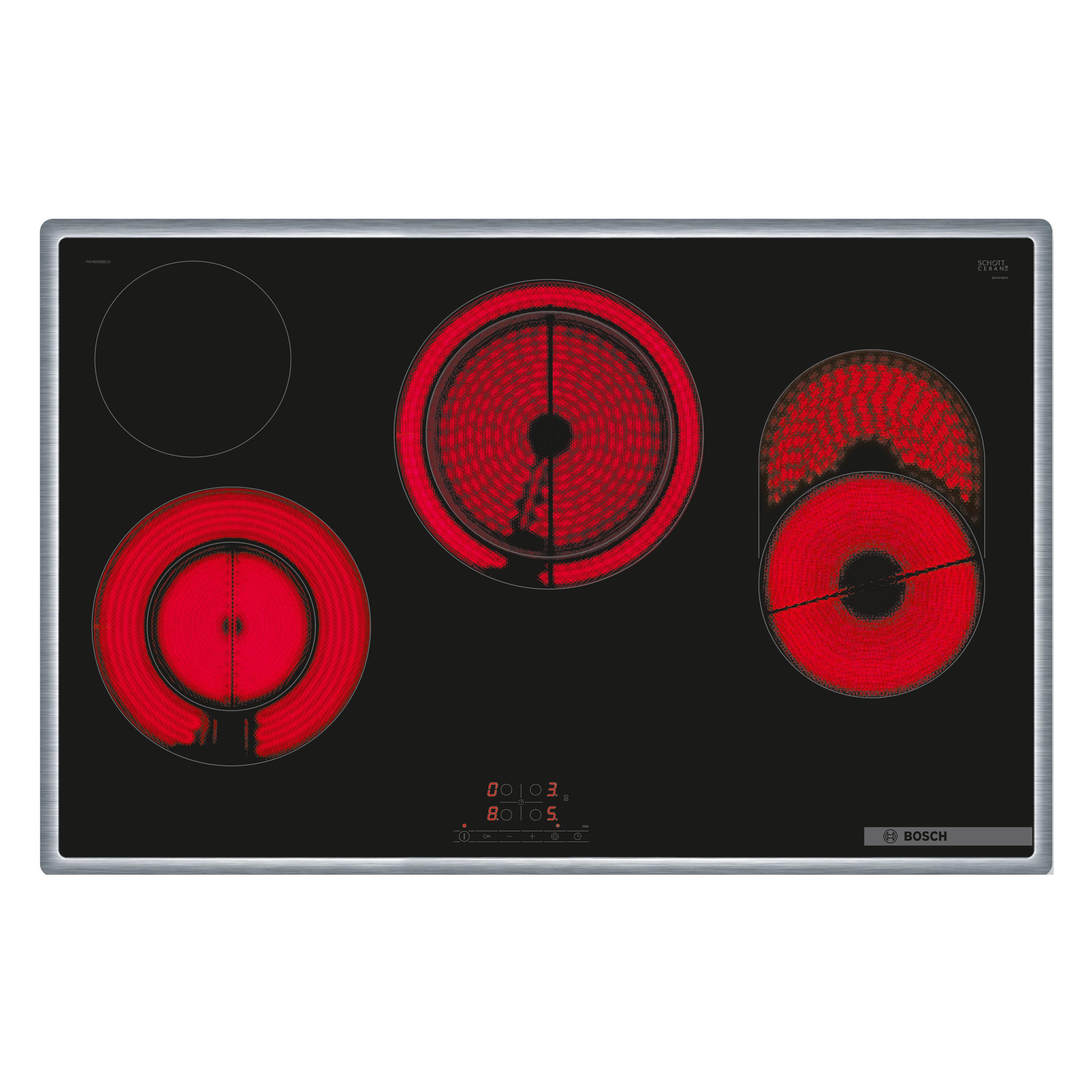 Bosch Hausgeräte PKH845BB1D Edelstahl Autark Glaskeramik-Kochfeld 80cm EB780mm (79.50 cm, Glaskeramik Kochfeld) (PKH845BB1D)