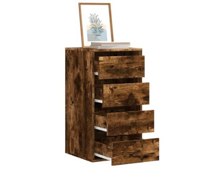 smnyxs Eckkommode, Raucheiche, 40 x 41 x 76 cm, Holz 4 Schubladen, Displayplatte, feuchtes Tuch, Wandbefestigung im Lieferumfang enthalten, Schlafzimmer, Wohnzimmer