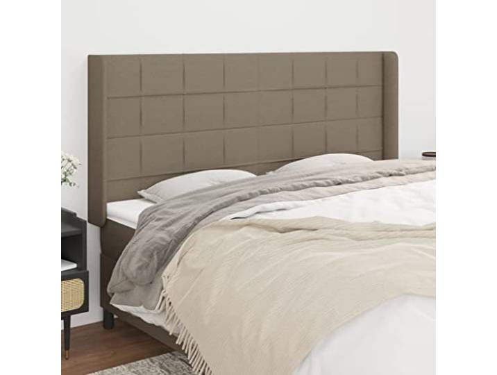 KTHLBRH Kopfteil aus Stoff, Taupe, klassisches Design, elegantes Design, robustes Material, atmungsaktiv, Beine aus Holz, stabil, höhenverstellbar
