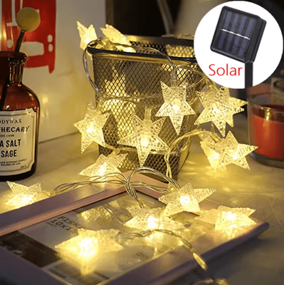 Inspire Curations Solar Star String Lights For Outdoor Garden Decor star Warm 5m 20leds