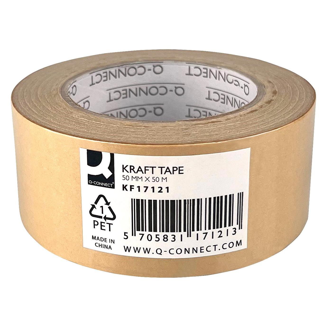 Q-Connect KRAFT-Papierband, 50 mm, 50 m, 130 Mikrometer (50 mm) (47273584)