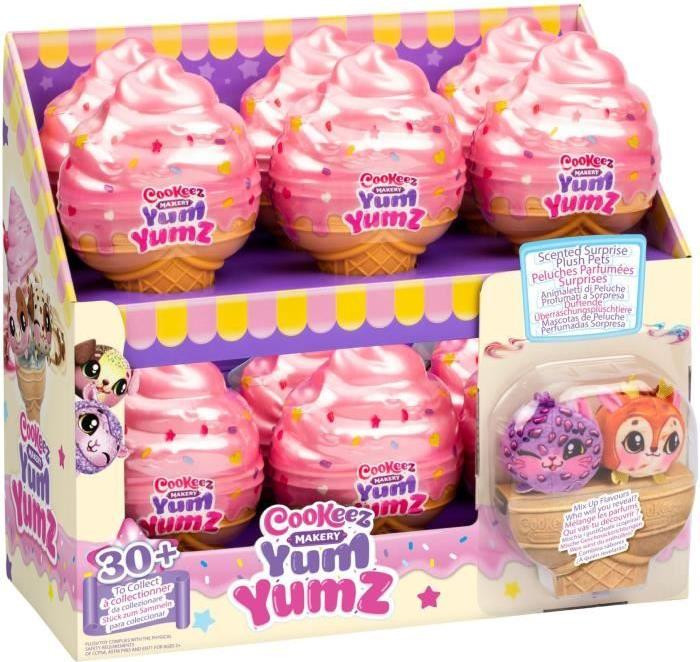COOKEEZ MAKERY Yum Yumz Double Glace Pluischendieren, 2 stuks, geurrijk, willekeurig model
