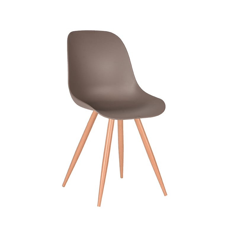 Label51 Eetkamerstoel Rimini - Coffee - Naturel Houtlook Frame
